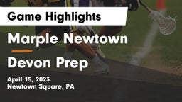 Marple Newtown  vs Devon Prep  Game Highlights - April 15, 2023