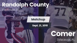 Matchup: Randolph County vs. Comer  2018