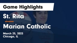 St. Rita  vs Marian Catholic  Game Highlights - March 25, 2023