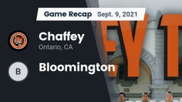 Recap: Chaffey  vs. Bloomington  2021