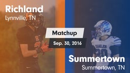 Matchup: Richland vs. Summertown  2016