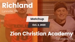 Matchup: Richland vs. Zion Christian Academy  2020