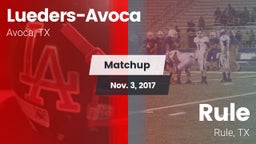 Matchup: Lueders-Avoca vs. Rule  2017