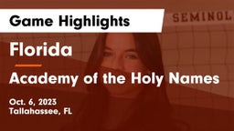 Florida  vs Academy of the Holy Names Game Highlights - Oct. 6, 2023