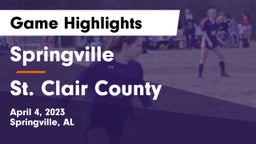 Springville  vs St. Clair County  Game Highlights - April 4, 2023