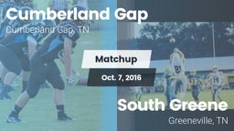 Matchup: Cumberland Gap vs. South Greene  2016