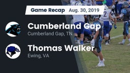 Recap: Cumberland Gap  vs. Thomas Walker  2019