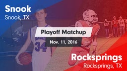 Matchup: Snook vs. Rocksprings  2016