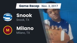 Recap: Snook  vs. Milano  2017