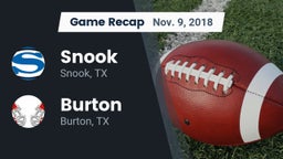 Recap: Snook  vs. Burton  2018