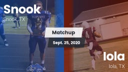 Matchup: Snook vs. Iola  2020