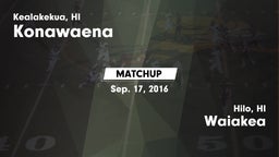 Matchup: Konawaena vs. Waiakea  2016