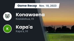 Recap: Konawaena  vs. Kapa'a  2023