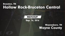 Matchup: Hollow Rock-Bruceton vs. Wayne County  2016