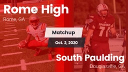 Matchup: Rome High vs. South Paulding  2020