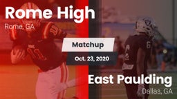 Matchup: Rome High vs. East Paulding  2020