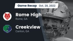 Recap: Rome High vs. Creekview  2022