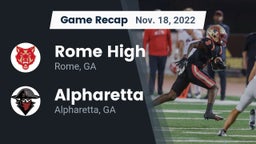 Recap: Rome High vs. Alpharetta  2022