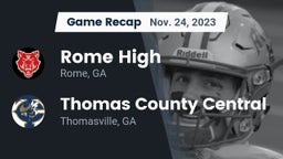 Recap: Rome High vs. Thomas County Central  2023