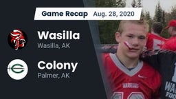 Recap: Wasilla  vs. Colony  2020
