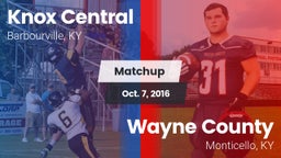 Matchup: Knox Central vs. Wayne County  2016