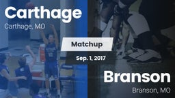 Matchup: Carthage  vs. Branson  2017