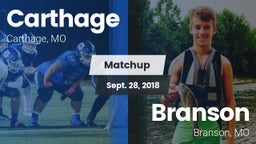 Matchup: Carthage  vs. Branson  2018