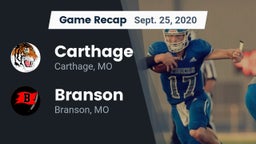 Recap: Carthage  vs. Branson  2020