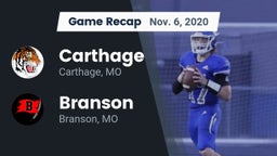 Recap: Carthage  vs. Branson  2020