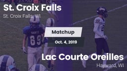 Matchup: St. Croix Falls vs. Lac Courte Oreilles  2019