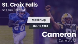 Matchup: St. Croix Falls vs. Cameron  2020