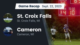 Recap: St. Croix Falls  vs. Cameron  2023