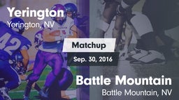 Matchup: Yerington vs. Battle Mountain  2016