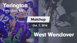 Matchup: Yerington vs. West Wendover 2016