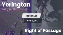 Matchup: Yerington vs. Right of Passage 2017