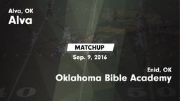 Matchup: Alva vs. Oklahoma Bible Academy 2016