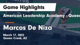 American Leadership Academy - Queen Creek vs Marcos De Niza Game Highlights - March 17, 2022