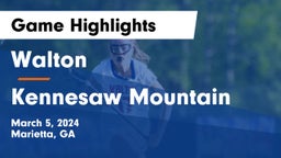 Walton  vs Kennesaw Mountain  Game Highlights - March 5, 2024