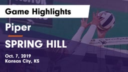 Piper  vs SPRING HILL  Game Highlights - Oct. 7, 2019