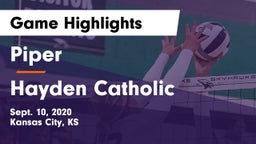 Piper  vs Hayden Catholic  Game Highlights - Sept. 10, 2020