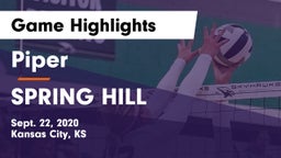 Piper  vs SPRING HILL  Game Highlights - Sept. 22, 2020