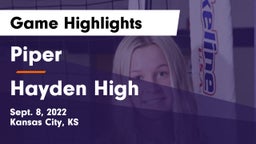 Piper  vs Hayden High Game Highlights - Sept. 8, 2022