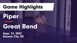 Piper  vs Great Bend  Game Highlights - Sept. 24, 2022