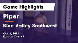 Piper  vs Blue Valley Southwest  Game Highlights - Oct. 1, 2022