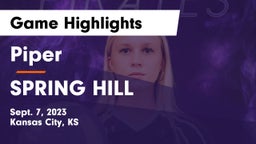 Piper  vs SPRING HILL  Game Highlights - Sept. 7, 2023