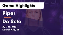 Piper  vs De Soto  Game Highlights - Oct. 21, 2023