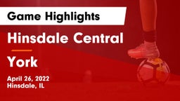 Hinsdale Central  vs York  Game Highlights - April 26, 2022