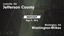 Matchup: Jefferson County vs. Washington-Wilkes  2016