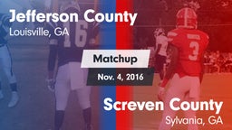 Matchup: Jefferson County vs. Screven County  2016
