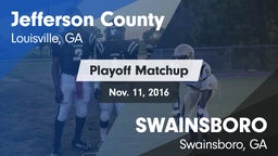 Matchup: Jefferson County vs. SWAINSBORO  2016